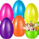 12 PCS Jumbo Easter Eggs, 10" Large Plastic Easter Eggs for Easter Egg Hunt, Empty Easter Eggs for Filling Treats, Fillable Surprise Eggs Bulk, Basket Stuffers Fillers, Easter Theme Party Favor