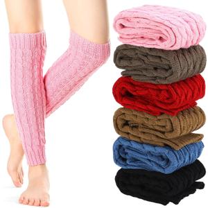 Satinior 6 Pairs Leg Warmers for Women Warm Winter Christmas Boho Long Boot Socks Knitted Sleeve Cable Socks for Y2k Party (Tasteful Color)