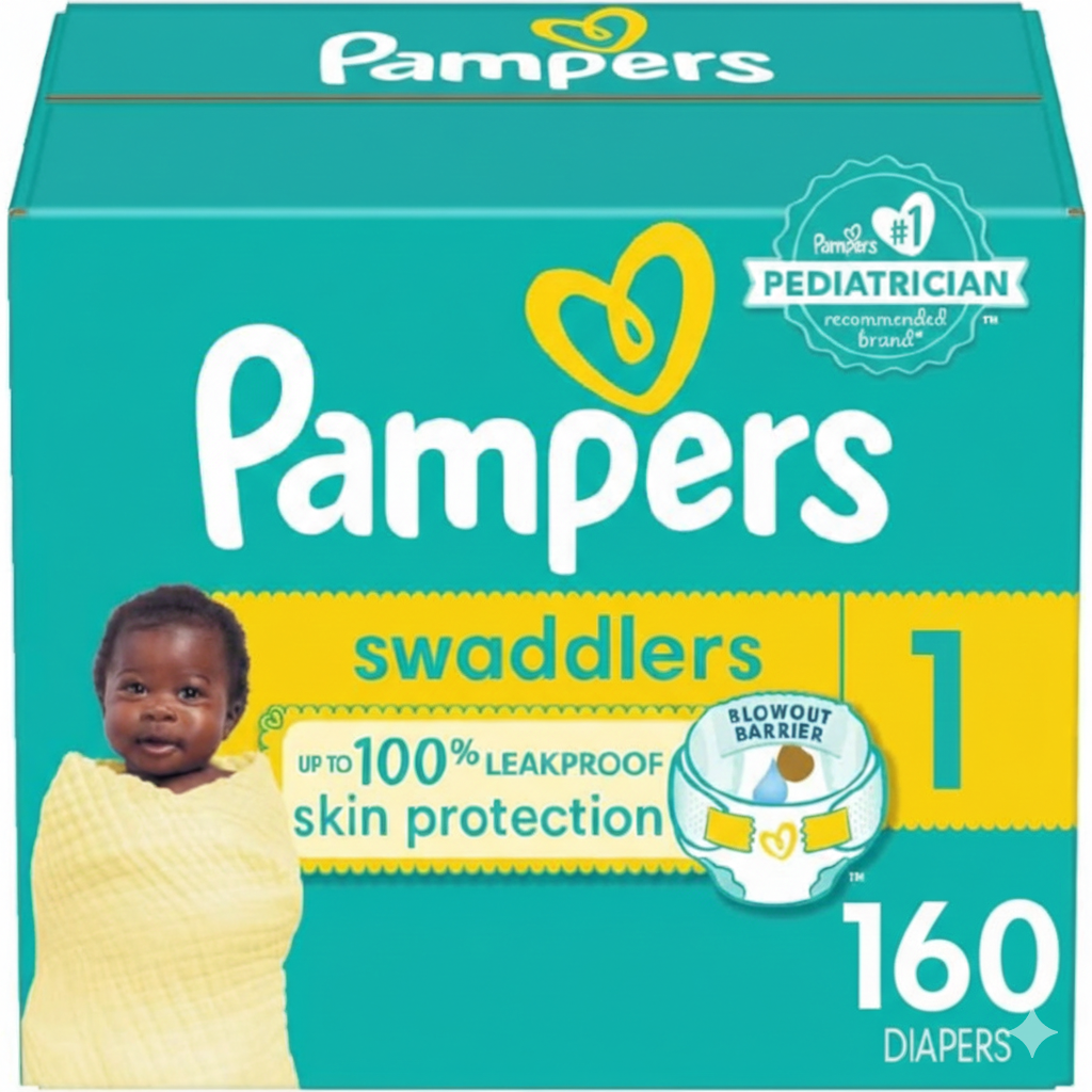 Pampers Swaddlers Newborn Diapers Size 1 160 Count