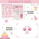 5 x IDU 21st Birthday Card for Her,21st Birthday Decorations & Gifts for Her,21 Year Old Birthday Gifts Card for Women Female Daughter Girls Family Friends
