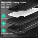 2 x ONES for iPhone Xs Max PU Leather Case Four Corner Airbags Anti-Fingerprint TPU Bumper Non-Slip Wireless Charging Sturdy Impact Absorb Shockproof Hard Cover - Black