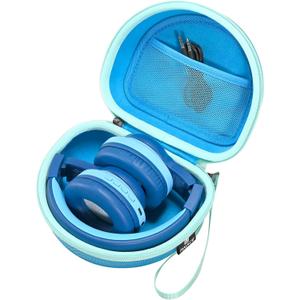 RAIACE Hard Travel Storage Case Compatible with iClever BTH12 / BTH26 / IMYB/JoySpark-T5 / Candy Bila BH03 Headphones, Protective Carrying Bag. (case only) - Light Blue