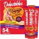 Delectables Squeeze Up Non-Seafood Variety Pack, Creamy Squeezable Puree, Lickable Wet Cat Treats, Grain Free, No Added Fillers, No By-Products, No Added Preservatives, 0.5 Ounces Tube, 54 Tubes Total