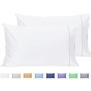 Sunflower Queen Pillowcases Set of 2, 100% Cotton Queen Pillow Cases 2, 20×30 inches Bright White, Soft and Breathable