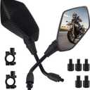 2PCS Motorcycle Mirrors,360 Adjustable Motorcycle Side Mirrors with 8mm & 10mm Bolt,HD Motorcycle Mirrors for Handlebars Wide Angle Rear View Mirror Fits Scooter,Dirt Bike,ATV (Carbon Fiber)