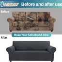 Asnomy Couch Covers for 3 Cushion Couch Stretch Sofa Covers Slipcovers, Pet Protector Furniture Covers for Dogs Cats Spandex Jacquard Fabric Small Checks X-LargeCharcoal Ash