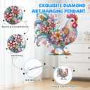 Bowetile Chicken Hanging Diamond Art Painting Kits for Adults, 5D Special Shape Diamond Art Chicken Kits, Crystal Diamond Gem Art Suncatchers Painting Pendant for Home Wall Decor