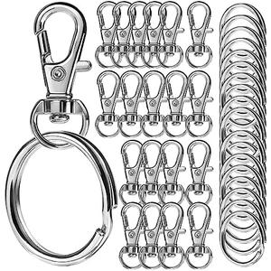LEOBRO Keychains, 40PCS Key Rings and Keychain Clip, Key Chain Ring and Key Chain Hooks, Keychain Making Kit, for DIY Crafts