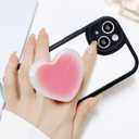 Xerial Cute Heart-Shaped Expanding Phone Grip - Gradient Pink Collapsible Phone Mount Holder Stand for Girls Women, Lovely Phone Charm and AccessoriesFinger Snap Grip Holder for Kindle, iPhone
