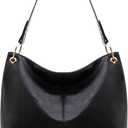 Wrangler Hobo Bags for Women Vegan Leather Top Handle Shoulder Purses and Handbags (Solid Black)