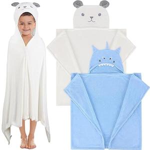Preboun 1Pcs Hooded Towel for Kids 27.5 x 50 Inch Large Size Kids Bath Towel for 3-10 Yrs Soft Kids Hooded Bath Towel Absorbent and Kids Bathrobe Blanket for Boys Girls