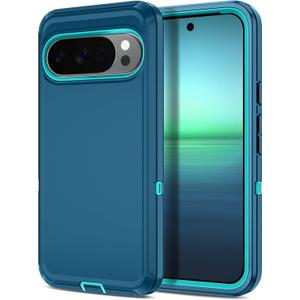 I-HONVA for Google Pixel 10 Pro XL Case Shockproof Dust/Drop Proof 3-Layer Full Body Protection [Without Screen Protector] Rugged Heavy Duty Cover Case for Google Pixel 10 Pro XL,Turquoise