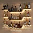 Wall Mounted Wine Rack with LED Lights,55.1 in