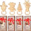 24Pcs Christmas Themed Bottle Openers - Festive Party Favors and Gifts for Weddings, Bridal Showers, or Baby Showers - Ideal Decorations and Souvenirs for Christmas Celebrations (Gold)