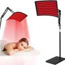 Red Light Therapy Lamp for Body, Infrared Light Therapy with Stand - 660nm Red Light &850nm Near Infrared Light Device for Body Skin Care Red Light Mask for Face and Neck(Ivory Black)