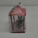 Scenic Lighted Christmas Lanterns, 11 Tall Square Red Lantern Battery Operated Built-in Timer with PS Panels