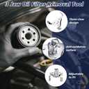6 Pack Universal Oil Filter Wrench Adjustable, 3 Jaw Oil Filter Removal Tool Set for 2-1/2'' to 4-9/16'' 64mm - 116mm, 2 Way Efficient Ratcheting Wrench for Car Truck Motorcycle Maintenance