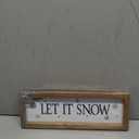 Let It Snow Sign, White Wooden Winter Holiday Centerpieces Snowflake Decor, Indoor Table Top Wall Shelf Desk Mantel Decorative Signage Wood Plaque Rustic Farmhouse Decorations for Home