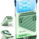 Grelife 2025 AI Portable Waist Fan Rechargeable with LED Display & 40H Runtime,5 Speed 10000RPM Cooling Personal Clip Fan,33ft/s Wind Speed Neck fan for Outdoor Work,Camping,Farm,Jobsite(Green)