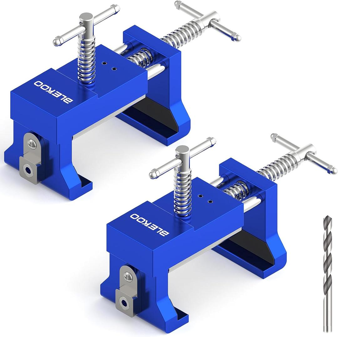 BLEKOO 2 Pack Cabinet Clamps for Installation, Solid Drilling Tool With Pilot Hole Guide