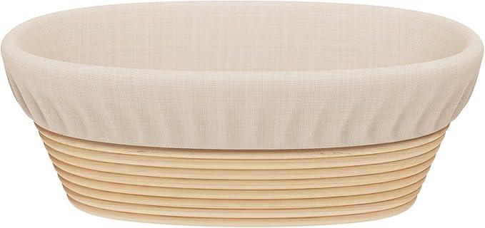 Oval Bread Proofing Basket, Handmade Sourdough Bread Baking Supplies, Banneton Bread Proofing Basket Brotform with Proofing Cloth Liner for Sourdough Bread, Baking