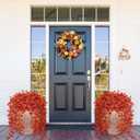 Artificial Fall Hanging Flowers for Decoration, 2pcs Long Vine Fake Flowers Plants Morning Glory, Realistic Faux Petunias for Planter Patio Porch Garden Autumn Outdoors Dec, Orange Red