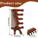 2 in 1 Natural Sandalwood Hair Massager Scalp, Gua Sha Tools, Wood Facial Massage Tool, Hair Massager, for Hairs, Face, Eyes, Neck and Body MassageBrown