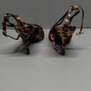 Coutgo Womens Slingback Kitten Heels Closed Pointed Toe Pumps Ankle Strap Work Dress Shoes, Leopard, Size 7