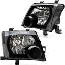 Black Housing Clear For 2005 2006 2007 2008 2009 2010 2011 2012 2013 2014 2015 Nissan Xterra Headlights Headlamp Assembly Compatible with 05-15 Xterra Head Lights Replacement L+ R