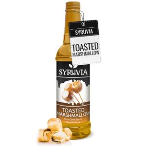 Syruvia Coffee Syrup, Toasted Marshmallow Flavored Syrup for Drinks, Lattes, and Desserts – 25.4 fl oz (EXP 01/02/27)