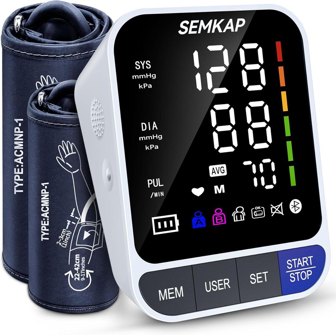 Blood Pressure Monitor, Auto Upper Arm Blood Pressure Monitors for Home Use, Large LED Screen with 9-17'' & 13-21'' Extra Large 2 BP Machine Cuff, 2x99 Memory, Voice Broadcast with USB Cable