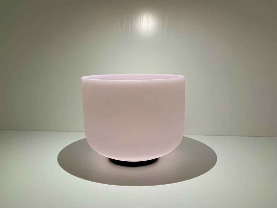 Gemstone Morganite Fusion Crystal Singing Bowl A Third Eye Chakra 8 inch with Free Suede Striker and O ring