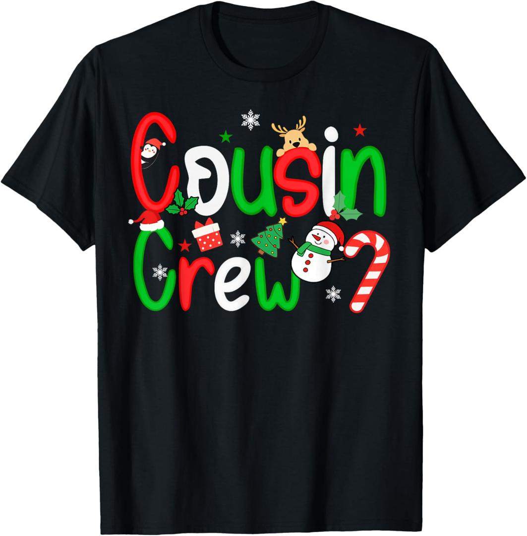 Cousin Crew Christmas Xmas Lights Family Matching Pajamas T-Shirt S
