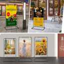Wedding Welcome Sign Stand, 68x31x 20 Heavy Duty Easel Stand for Sign with 4 Leather Strap, Welcome to Our Wedding Sign Holder, Metal Floor Standing Easels for Valentine's Day, Signs, Poster, Black