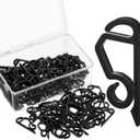 Marsui 120 Pieces Christmas Light Clips Outdoor Gutter Hooks Plastic Seasonal Weatherproof Clips Holiday Fence Hooks for Christmas Roof Tree Outside Hanging String Lights(Black)