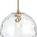 ALICE HOUSE 10-inch Gold Kitchen Island Pendant Light, Hammered Glass, Modern Farmhouse Pendant Lighting, Brushed Brass Hanging Light Fixture for Bathoom, Entryway and Hallway AL4202-P1