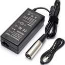 36W 24V Electric Scooter Charger Cable for eZip 400 450 500 750 E750 E400 E500 E650 900 4.0 4.5 E-4.5; eZip Trailz Electric Bike Motor Bicycle Parts - with 3-Pin XLR Connector[0.6A 600mA]