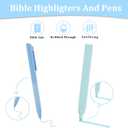 Aesthetic Study Supplies,Bible Journaling Kit with Soft Grip Pen and Floral Washi Tape, Bible Highlighters,Tabs,Beginner Christian Gifts