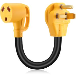 Kanayu 50Amp to 30Amp RV Power Adapter Cord Compatible with NEMA 6-50P to TT-30R, 240V 3 Prong 50A Welder Male Plug to 30A RV Female Receptacle, Only for 240V 30 Amp, Not Convert to 120V, ETL Listed (Yellow)