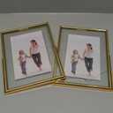 6x8" Gold Picture Frames Set of 2,Glass Frames for Pressed Flowers 6"x8" Floating Picture Frame for Photo (4x5,4x6,5x6,5x7in Float Effect),up to 6 by 8" Full Size Display,for Wedding/Postcard/Collage