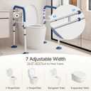 Loyoda Toilet Safety Rails for Seniors,Height-Adjustable Toilet Frame Width-Adjustable Toilet Handles Toilet Rail Provides Support for Seniors Pregnant Disabled