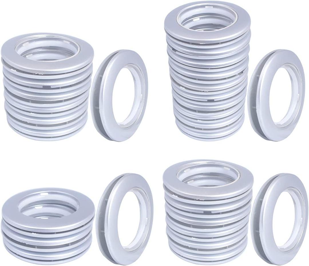 Curtain Grommet Kit for Curtains Rings, 32 Pack Silver 1-9/16 in ID
