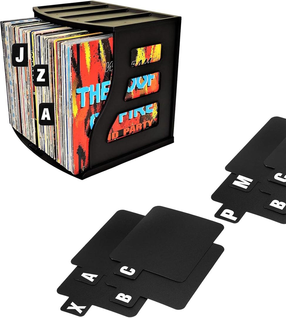 26 PCS Vinyl Record Dividers, Alphabetical Vinyl Record Storage Dividing A-Z Book Holder Organizer Guides, Reusable Index Card One Side Printed, 5.7 x 4.7 Inch