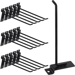 Swpeet 20Pcs 8 Inch Heavy Duty Slatwall Hooks Assortment Kit - Accessories for Slatwall Panel, Garage Organization, Pegboard, Gridwall - Display Hooks for Retail, Black
