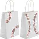 Zhoeybubi 12 Pcs Baseball Party Favor Bags, Small Gift Bags with Handles, Paper Snack Candy Treat Goodie Bags for Kids Adults, Baseball Themed Birthday Party Decorations Supplies