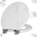 Angel Shield ROUND Toilet Seat Molded Wood 16.5"(White Marble)