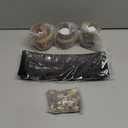 Dawhud Direct Decorative Votive Candle Holders, Vintage Decor Flameless Candlescape Set, 3 LED Tea Light Candles, Rocks and Tray - Fall Table Decor (Earth Tones)