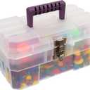 Akro-Mils 09514CFT ProBox 14-Inch Plastic Art Supply, Craft or Medical Storage Toolbox with Removable Tray, 14-Inch x 8-Inch x 8-Inch, Clear