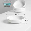 LE TAUCI Pasta Bowls 45 oz, Salad Bowls Set for Serving Soup, Pasta, Noodle, Dinner, Large Kitchen Bowl Plates, Microwave Safe - 8.5 Inch, Set of 4, White