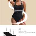 BMJL Tummy Control Bathing Suit for Women Halter One Piece Swimsuit Ribbed Slimming Swim Suits 2026 (L)